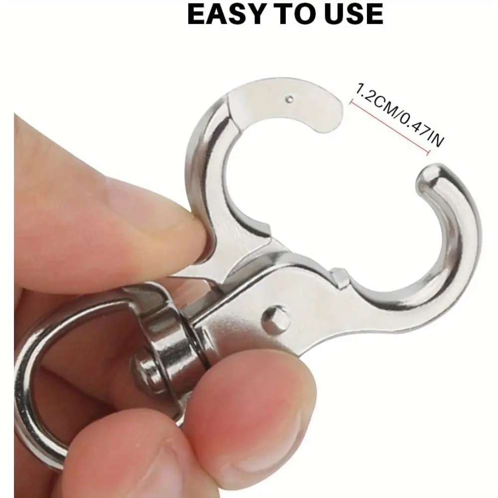 Trending 360° Swivel Snap Hook Keychain Clip Heavy Duty Stainless Steel Quick Release Key Ring EDC Everyday Carry Backpack Keys Outdoor Accessories Gift
