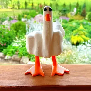 Funny Middle Finger Resin Garden Statue,Weird Middle Duck Statue Home Decor,Cute Duck Craft Decoration Sculpture for Home,Patio,Lawn,Yard,Office,Outdoor Decorations,Ideal Garden Gifts