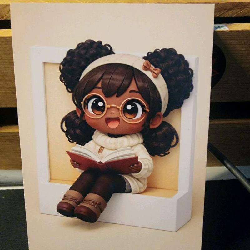 Black Kawaii Mini Poster 4x6 Inches - Compact Size for Easy Display & Cute Playful Aesthetics