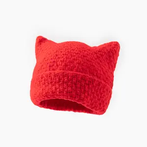 Cider [7 colors, size One Size-One Size] CAT EAR KNITTED BEANIE