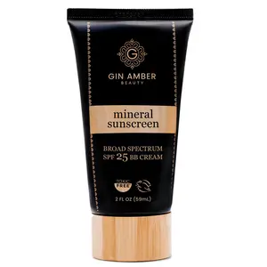 Gin Amber Beauty Toxic-Free Tinted Mineral Sunscreen SPF 25 BB Cream for Wrinkles Sun Protection & Daily Facial UV Protection
