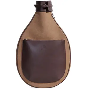 Tennis Racket Backpack - Brown Canvas & Leather