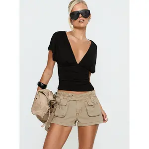 Headphones On Micro Cargo Short Washed Brown