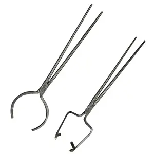 LSMIITTH 10KG Crucible Tongs For Melting Metal, Foundry Tools For Crucibles Pouring And Lifting - Heavy Duty Clamp Pliers Holder 24''