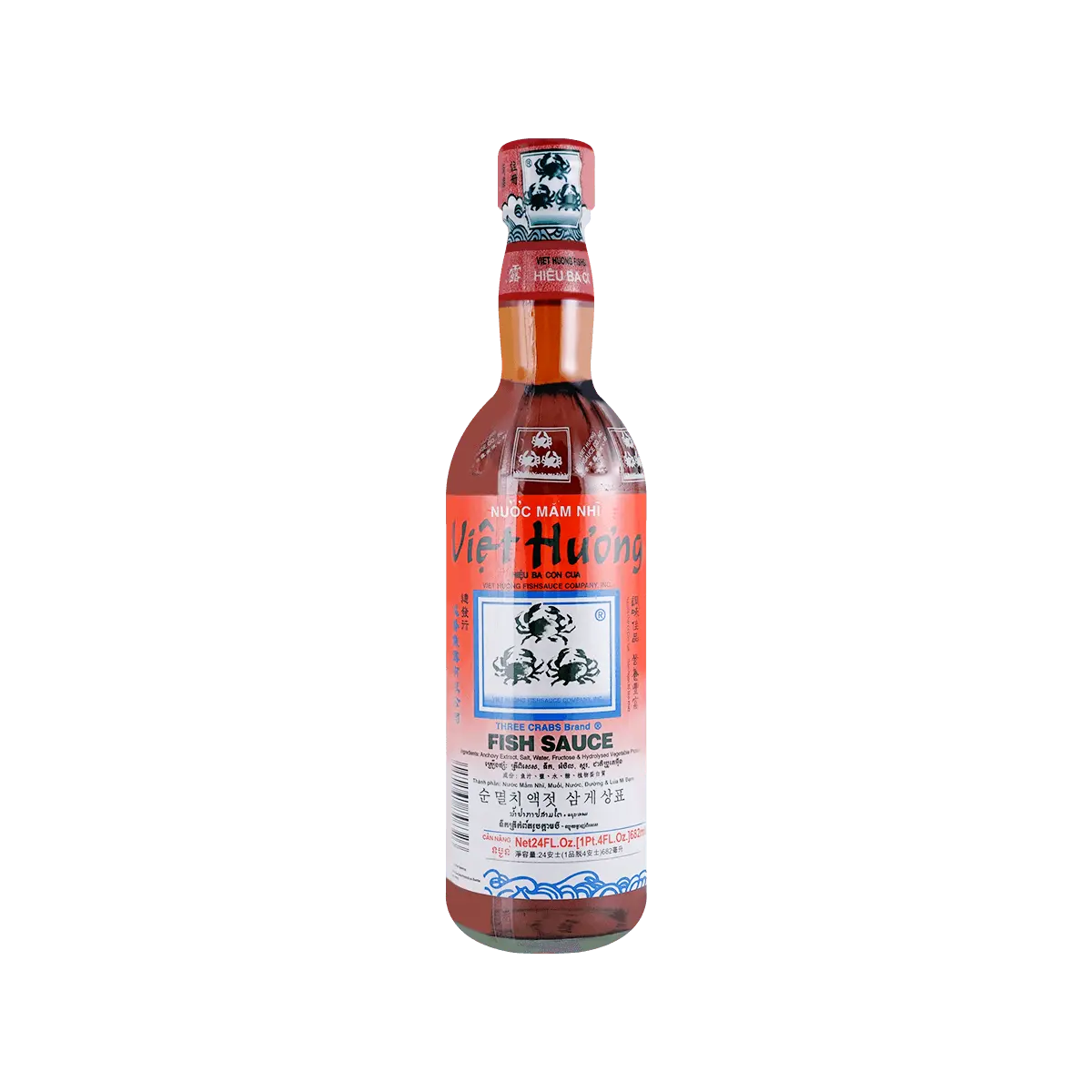 Three Crab Brand Fish Sauce 24 fl oz - Vietnamese Seasoning, Umami Flavor Enhancer