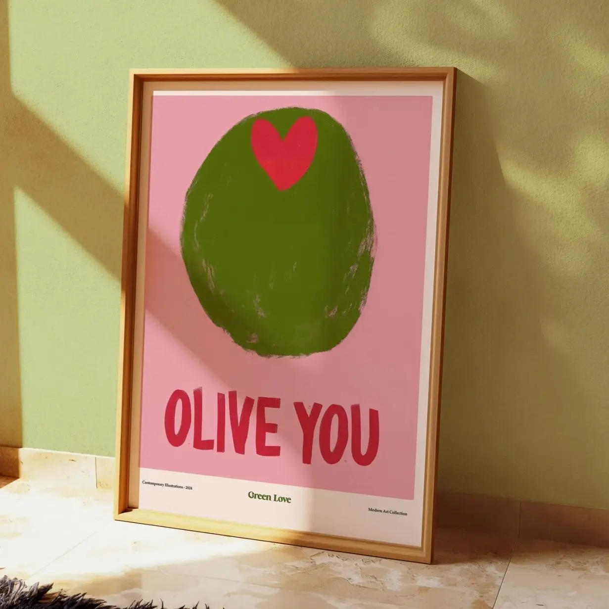 Olive You Kitchen Print: Fun Colorful Wall Art