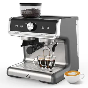 【GARVEE】Coffee Maker, Barista-Quality Semi-Automatic Machine, 20 Bar Pressure, Built-In Conical Burr Grinder, 2.8L Water Tank & Professional Milk Frother, For Cappuccino, Latte & Macchiato