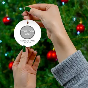 Custom Company Christmas Ornament, Company Holiday Gift, Ceramic Christmas Ornament, personalized ornament, gift, holiday ornament