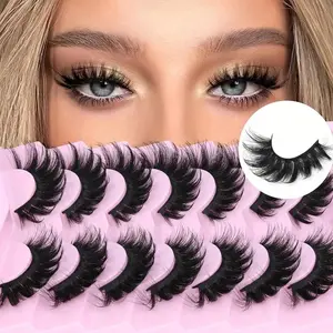 Plush Dramatic Look 7 Pairs High-End False Eyelashes Set, Lightweight Perfectly Defined Eye Shape, Ideal for Enhancing Eyes