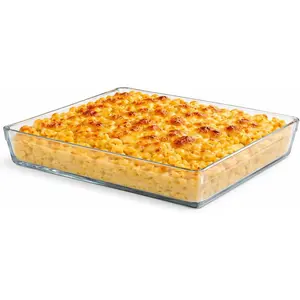 4.6-Qt (14'' x 10'' x 2.3'') Glass Baking Dishes for Oven, Borosilicate Glass Casserole Dish, Casserole Dishes for Oven, Microwave and Dishwasher Safe Clear Bakeware
