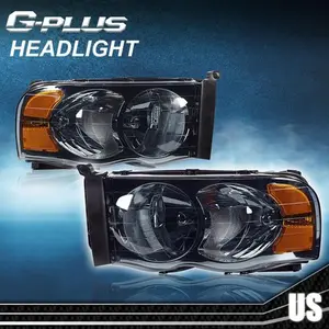 Amber Reflector Headlights Chrome Fit For 2002-2005 Dodge Ram 1500 2500 3500