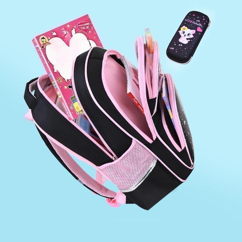 Cute Cartoon Cat Backpack, School Bag Double Shoulder Backpack, Casual Outdoor Bag