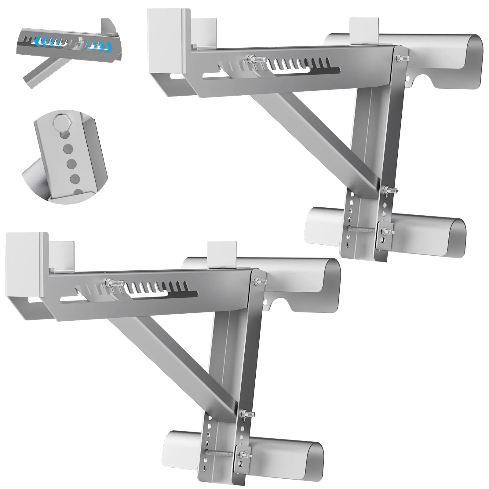 Explorinox Heavy-Duty Ladder Jacks for Scaffolding Platform 264lbs Capacity Anti-Fall Safety Tool-Free Assembly Steel Extension Scaffold Bracket, Telescopic Ladder, 50Cm L X 25Cm W X 36Cm H
