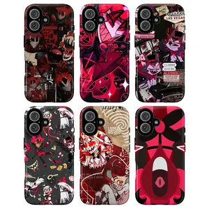 Hazbin Hotel Aesthetic Phone Case Collection – Trendy Helluva Boss Cartoon Art, Red & Black Alastor Design Cover for iPhone 17 Pro Max 16 15 14 Plus & Samsung Galaxy S25 S24 S23 S22 S21 Ultra