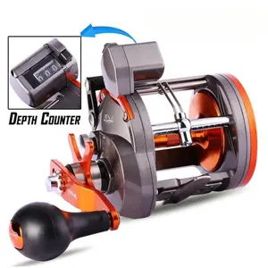 Trolling Fishing Reel 7BB Metal Sea Fishing Baitcasting Reel Depth Counter Round Fishing Reel