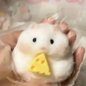 Hamster Taba Squishy Silicone Fuzzy Cute Hamster Animal Squishy Toy Mochi Toy Tabby Anti Stress Release Hand Relax Gift