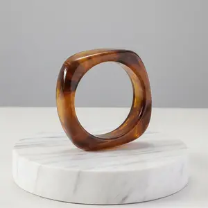 Jayla Acrylic Amber Tiger Eye Bangle