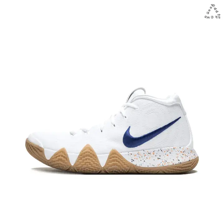 Mid-top Basketball Sneakers | Pure White Embossed Fabric Upper with Color Speckled Midfoot Panel | Two-tone White and Gum Rubber Multi-grip Traction Outsole for Basketball Training & Matches