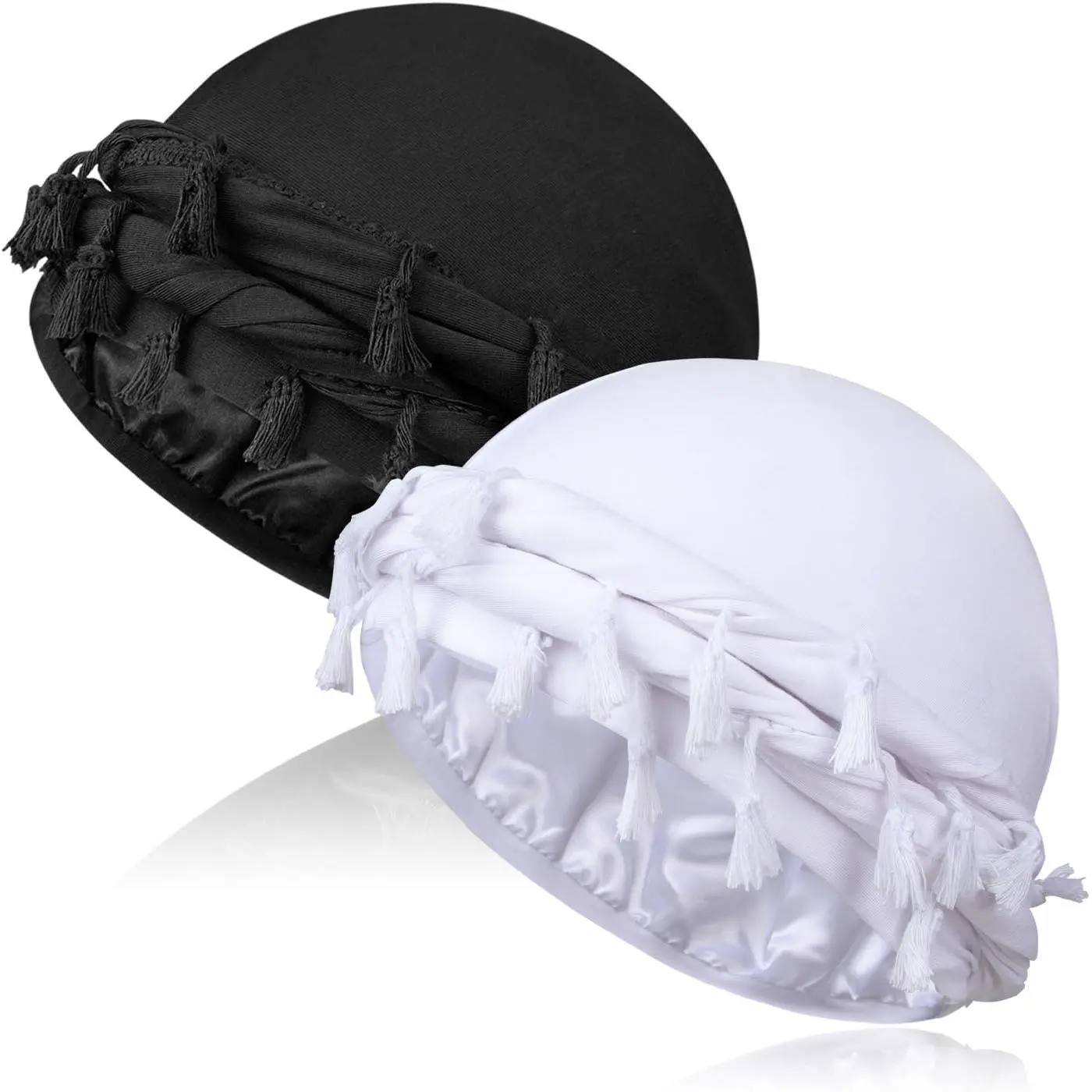 2 count Satin Lined Turban Silky  Wraps for Men with Long Twist Straps, Halo Turban Mens Turban  Scarf for Hair