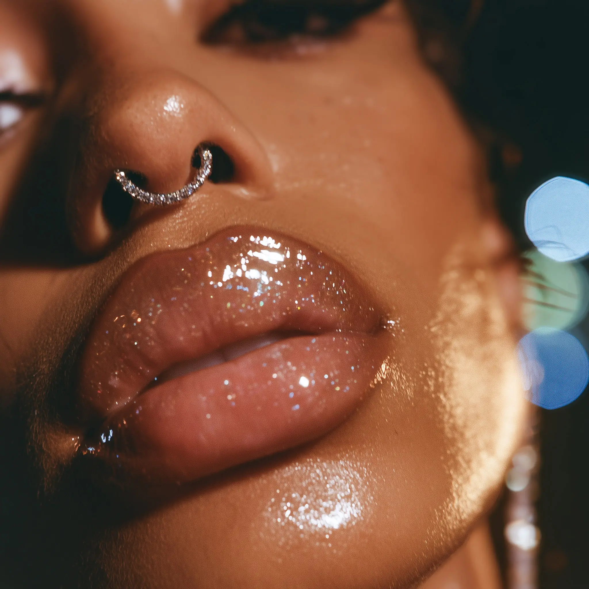 Coco Honey Dew Glitter Lipstick - Long-lasting Hydrating Lightweight Lipstick for Dry Lips and Winter with Bronze Glitter Shimmer Luxurious Long Lasting Makeup
