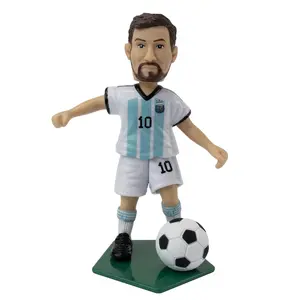 Maccabi Art Official Lionel Messi Argentina Soccer Action Figure, 4.5 In Collectible Figurine with Movable Arms and Head, Display Stand, Licensed Soccer Memorabilia for Fans and Collectors