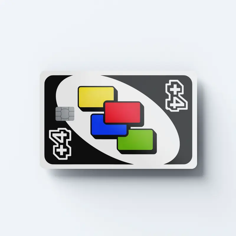 Draw Four Card - Credit Card Cover/Credit Card Skin