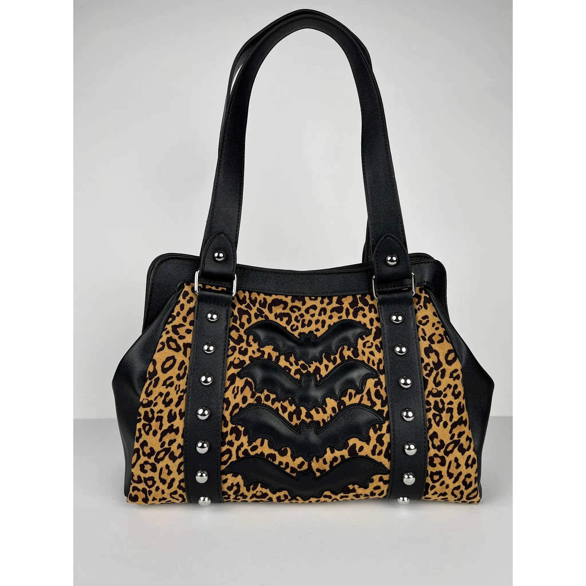 Leopard Bats Appliqué Bag