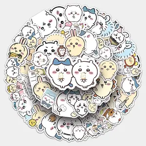 50 Pieces of Chiikawa Graffiti Stickers Cartoon Cute Usagi Hachiware Decorative Guitar Phone Case Stickers Friends Gifts
