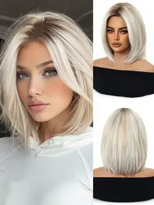 Women Synthetic Hair Wig, Highlight Dark Roots, Role Play Daily Use, Holiday Gift for Girlfriend Friend Family, Party Multi-Scene, Synthetic Wigs