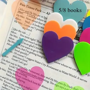 5/8 books Love-Embellished Transparent Sticky Notes - Adorable Clear Tabs for Bookmarks, Journaling & Organization - Aesthetic Reusable Page Stickers, Perfect for Stylish Office, School & Study Needs