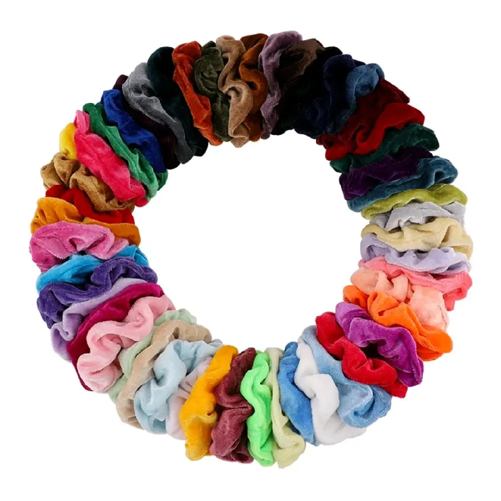 10 Velvet Elastic Scrunchies, Hairbands for Ponytails, Stylish Hair Accessories