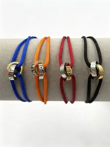 Double Color Stainless Steel Adjustable Bracelet for Women, Elegant DIY Jewelry, All Seasons Accessory, No Choking Hazard