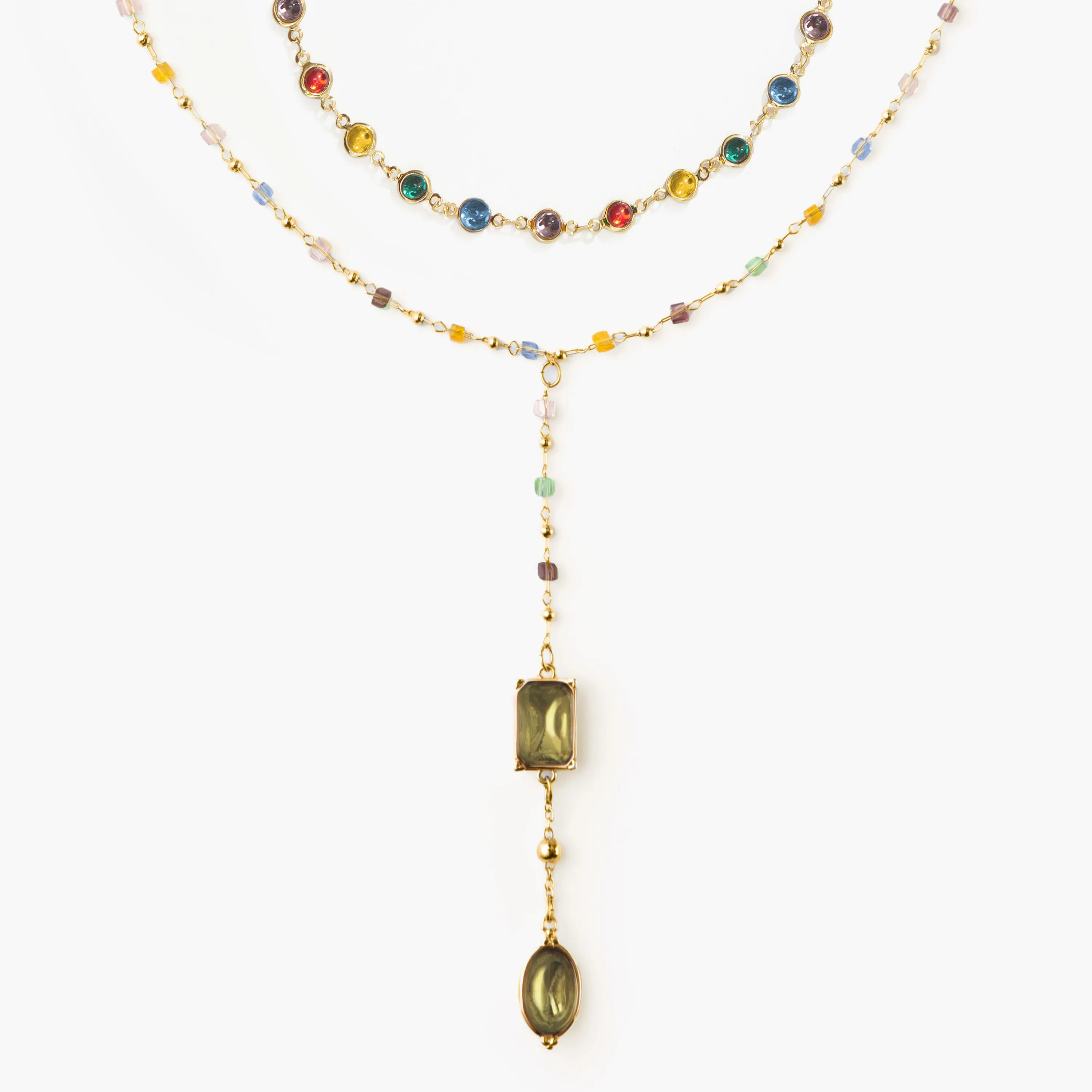 Rainbow Bead Necklace Set