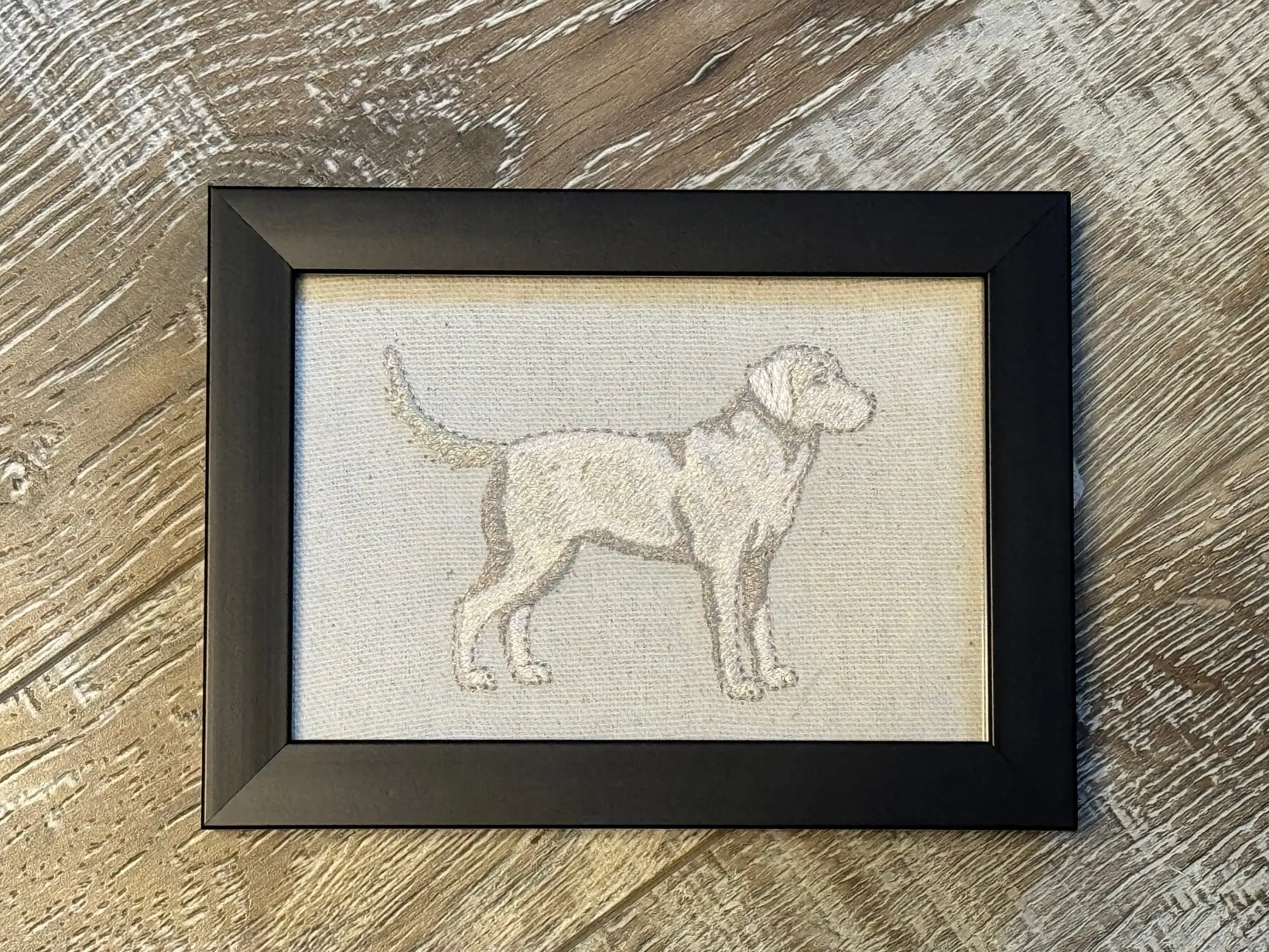 Yellow Labrador Retriever Machine-Embroidered Framed Plaque - Framed Art Tabletop Decor for Home-Office Room, Animal-Themed Brightening Home Supplies, Other Breeds & Designs Available