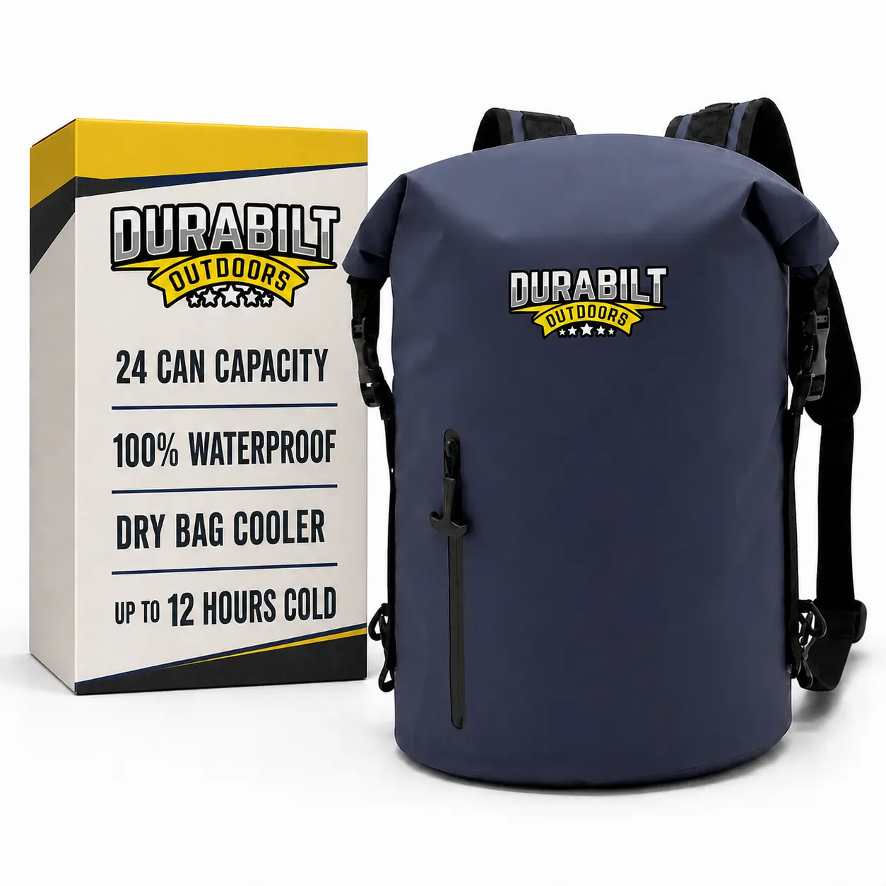 Waterproof Cooler Roll Top Backpack Sack, Heavy-Duty Soft Insulated Bag Doubles as Dry Bag