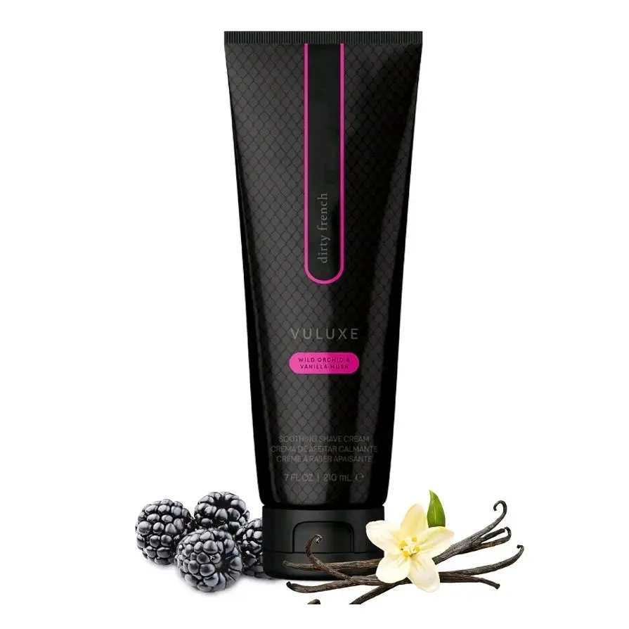Pure Romance Vuluxe Dirty French Women's Shaving Cream - Moisturizing Foaming Formula, Wild Orchid, Blackberry & Vanilla Scent, 7 fl oz