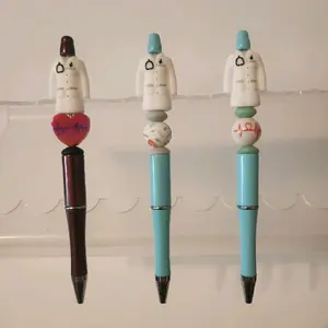 Lab Coat or Pharmacist Lab Coat Beadable Pen with Unique Design and Colorful Beads