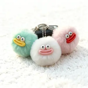 3Pcs Lightweight Pom Pom Keychains Soft Fluffy Ball Key Rings Easy to Carry Anywhere