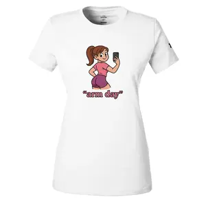 Arm Day Funny Gym Women's Athletic Crewneck T-Shirt Under Armour, For Bodybuilding, Weightlifting, Workout, Meme, Humor, For Women