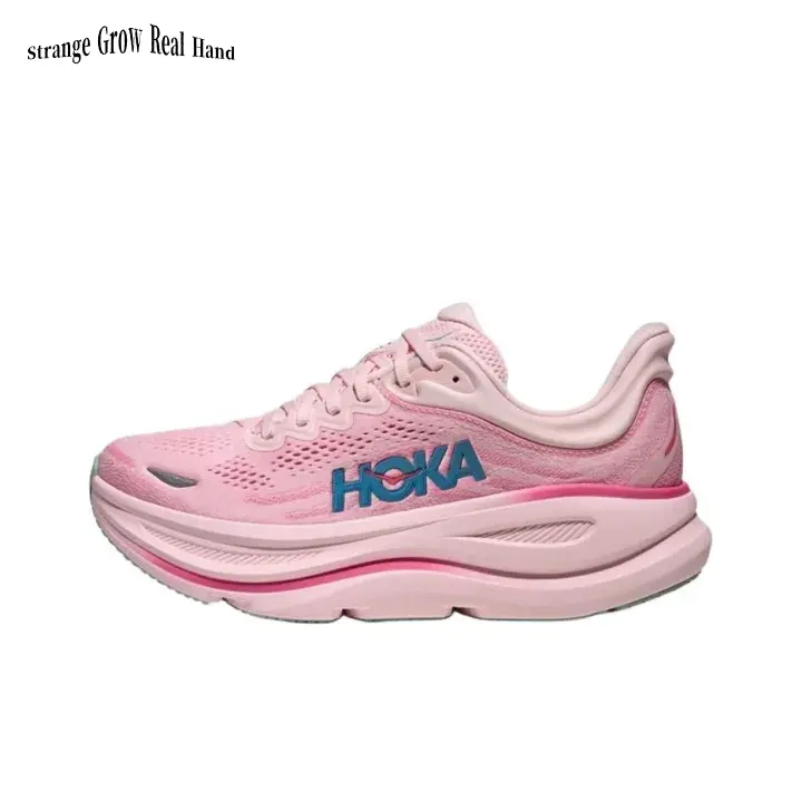Thick Cushion Shock Absorb Mesh Running Shoes Soft Pink Breathable Non Slip Trainers for Women Long Distance Jogging Marathon Workout