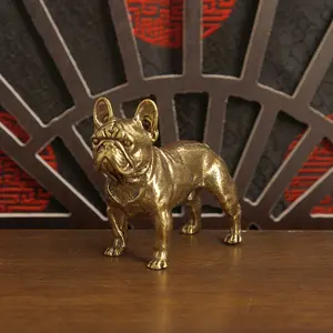 Brass Puppy Figurine Statue, Bull Terrier Metal 3D Model Decorative Item, Solid Vintage Puppy Ornament, Home Decoration Accessory