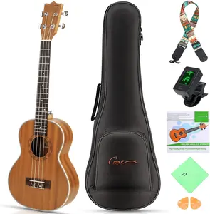 Ukulele Soprano 21inch Professional Ukeleles For Beginners Adults, Sapele Hawaiian Ukele UKS-1 with Gig Bag,Digital Tuner,Strap 4 Strings Set,Pick,Cleaning Cloth