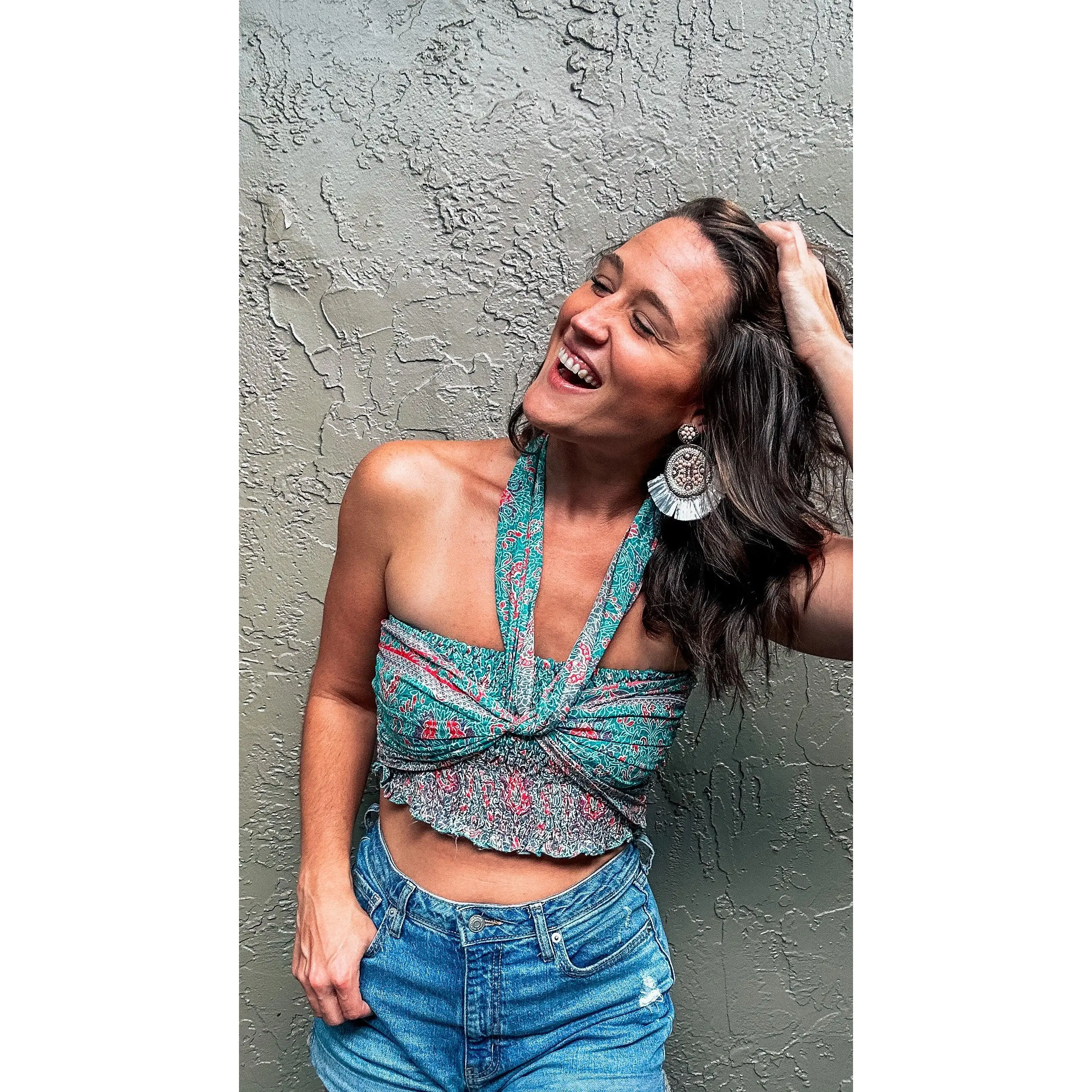 Jade Bandeau Boho Crop Top