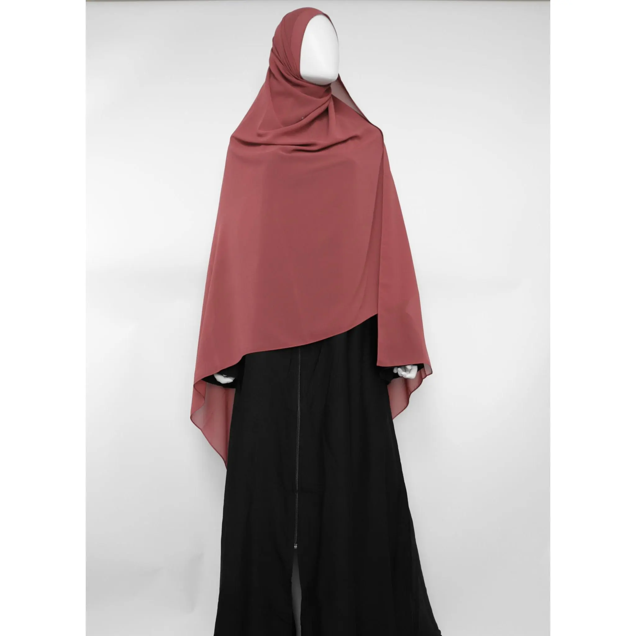 2XL Premium Chiffon Hijab - Brick Pink