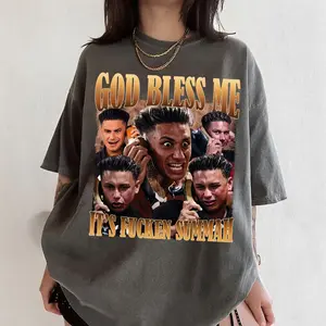 Funny God Bless Me Its Fcken Summah Graphic T-Shirt, Retro Summer Party Tee, Unisex Fan Bootleg Shirt