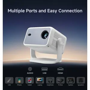 Android 14 Smart Projector 800 ANSI, Native 1080P, WiFi Bluetooth, Auto Focus/Keystone/Object Avoidance, Built-in Apps, 180 °   Gimbal Stand, 8K Home Cinema & Outdoor Gaming