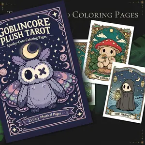 Spooky Cutie Tarot Coloring Book for Adults and Teens Goblincore Aesthetic Gothic Horror Illustrations for Stress Relief and Relaxation Cute Creepy Plush Monsters Tarot Cards Art Paperback Book
