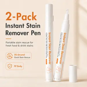2-Pack Instant Stain Remover Pen, Portable Clothes Stain Cleaner for Coffee, Wine, Sauce & Food Stains, Travel & Daily Use