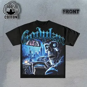 Y2K Style Printed T-Shirt - Soft, Distressed, 100% Cotton Fabric - Comfortable And Energetic Summer Street Style Short Sleeve T-Shirt