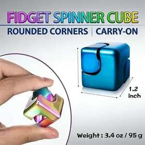 Metal Fidget Spinner Cube – EDC Desk Toy for Adults & Teens, Anxiety Stress Relief Sensory Toy, Cool Gift for Boys